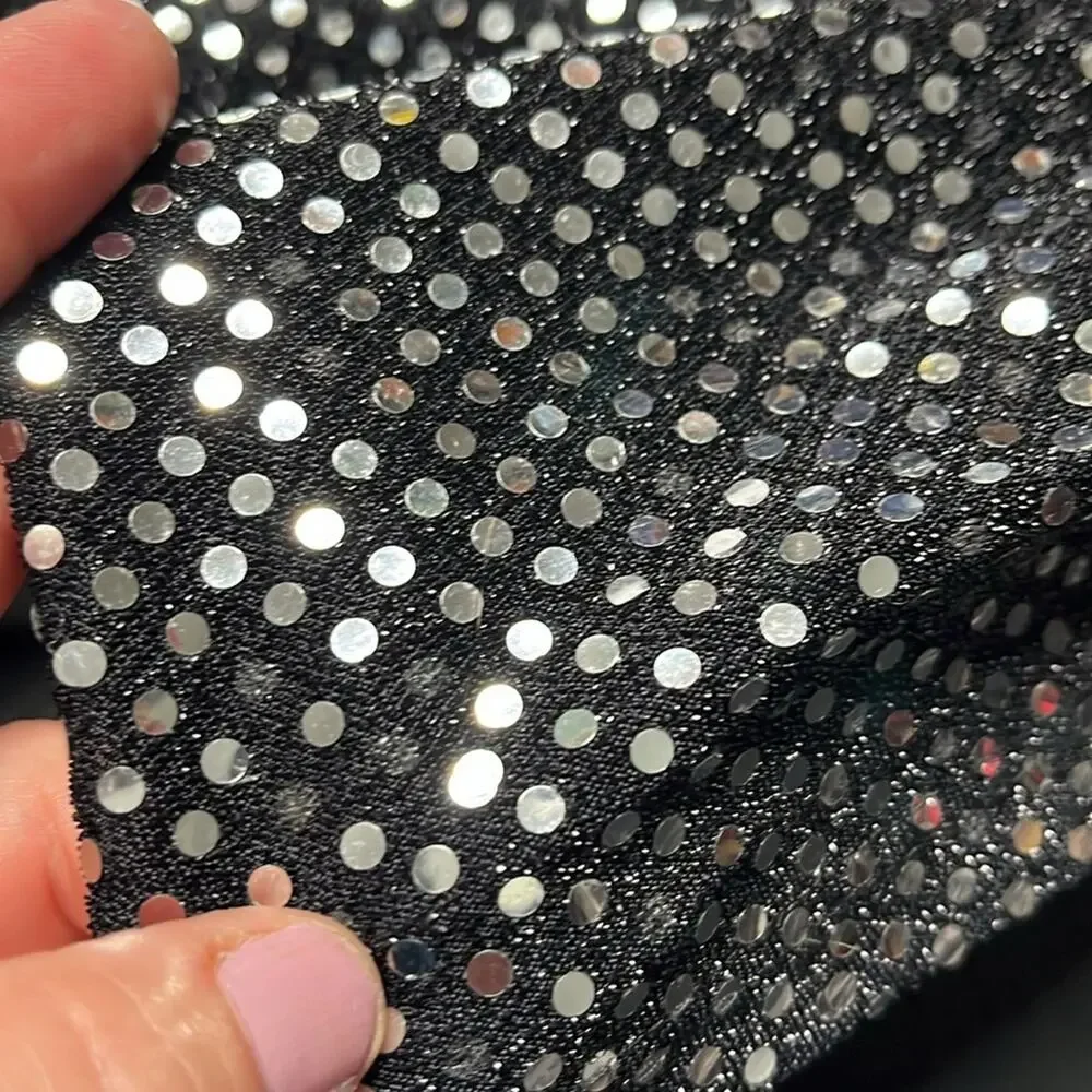 Vintage Y2K Black Sequin Formal/Cocktail Dress with sheer train